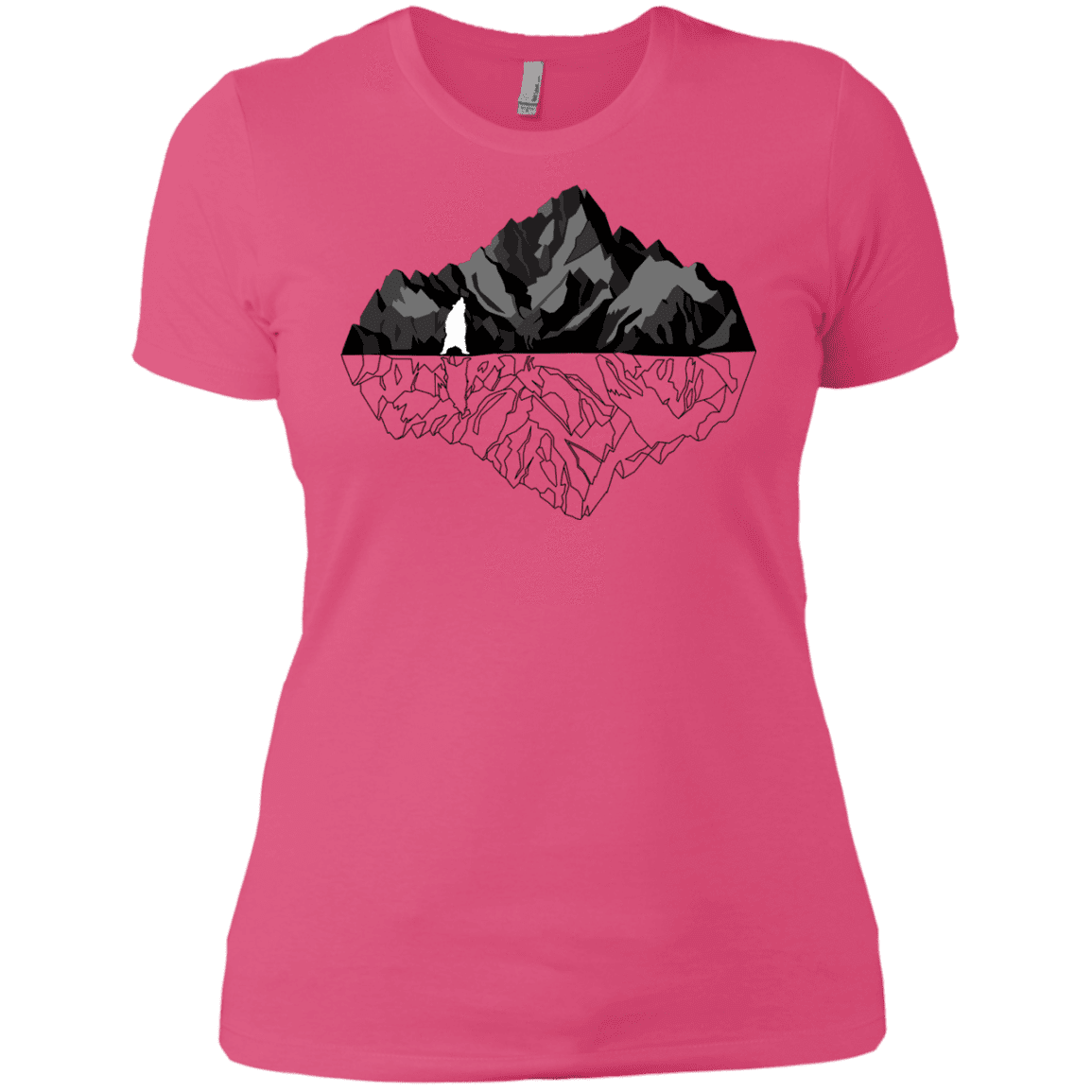 T-Shirts Hot Pink / X-Small Bear Reflection Women's Premium T-Shirt