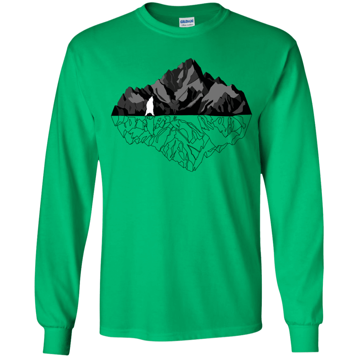 T-Shirts Irish Green / YS Bear Reflection Youth Long Sleeve T-Shirt