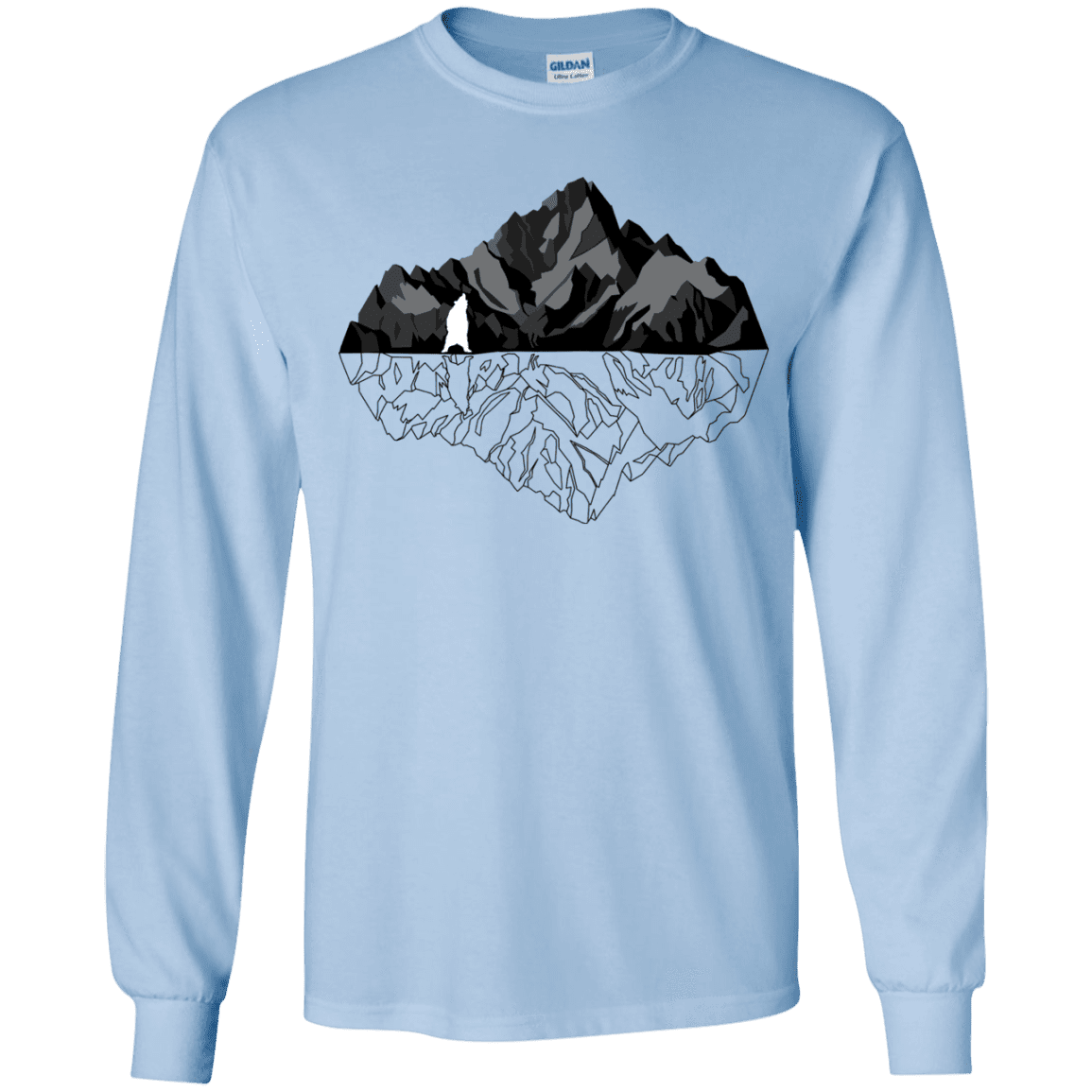T-Shirts Light Blue / YS Bear Reflection Youth Long Sleeve T-Shirt