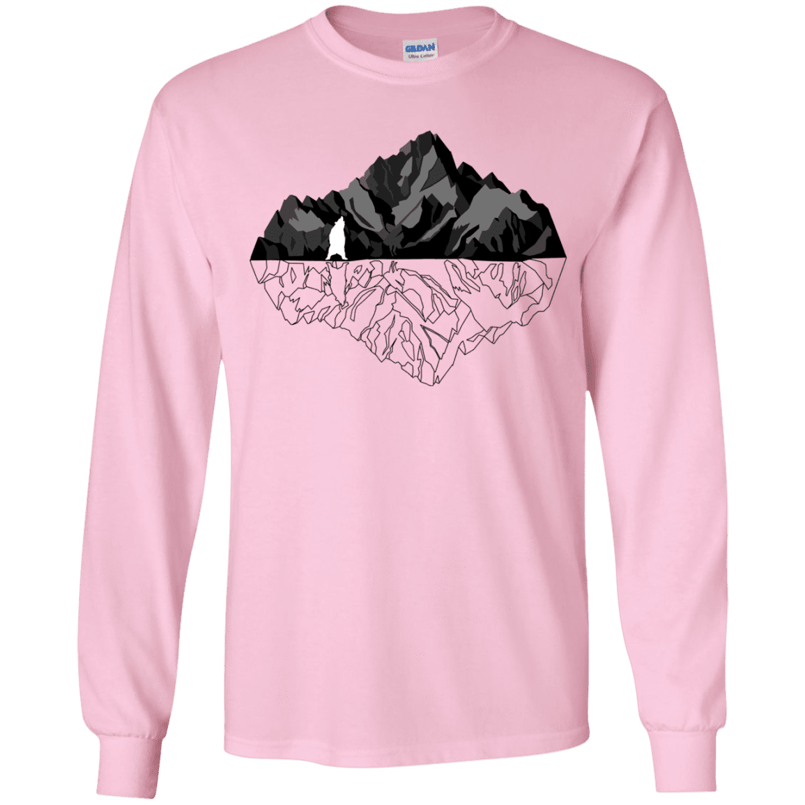 T-Shirts Light Pink / YS Bear Reflection Youth Long Sleeve T-Shirt