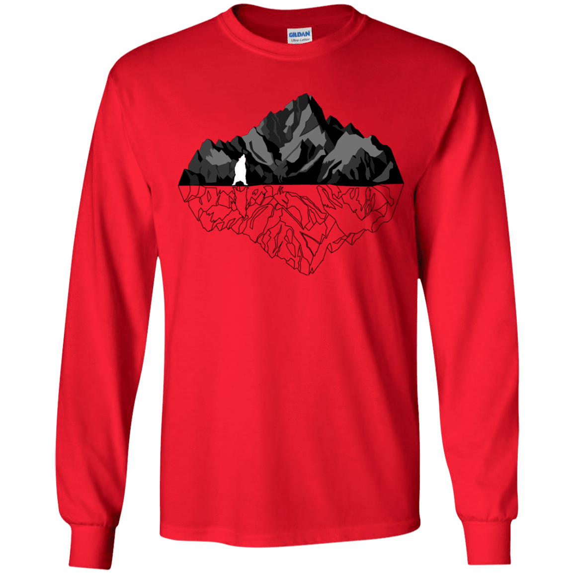 T-Shirts Red / YS Bear Reflection Youth Long Sleeve T-Shirt