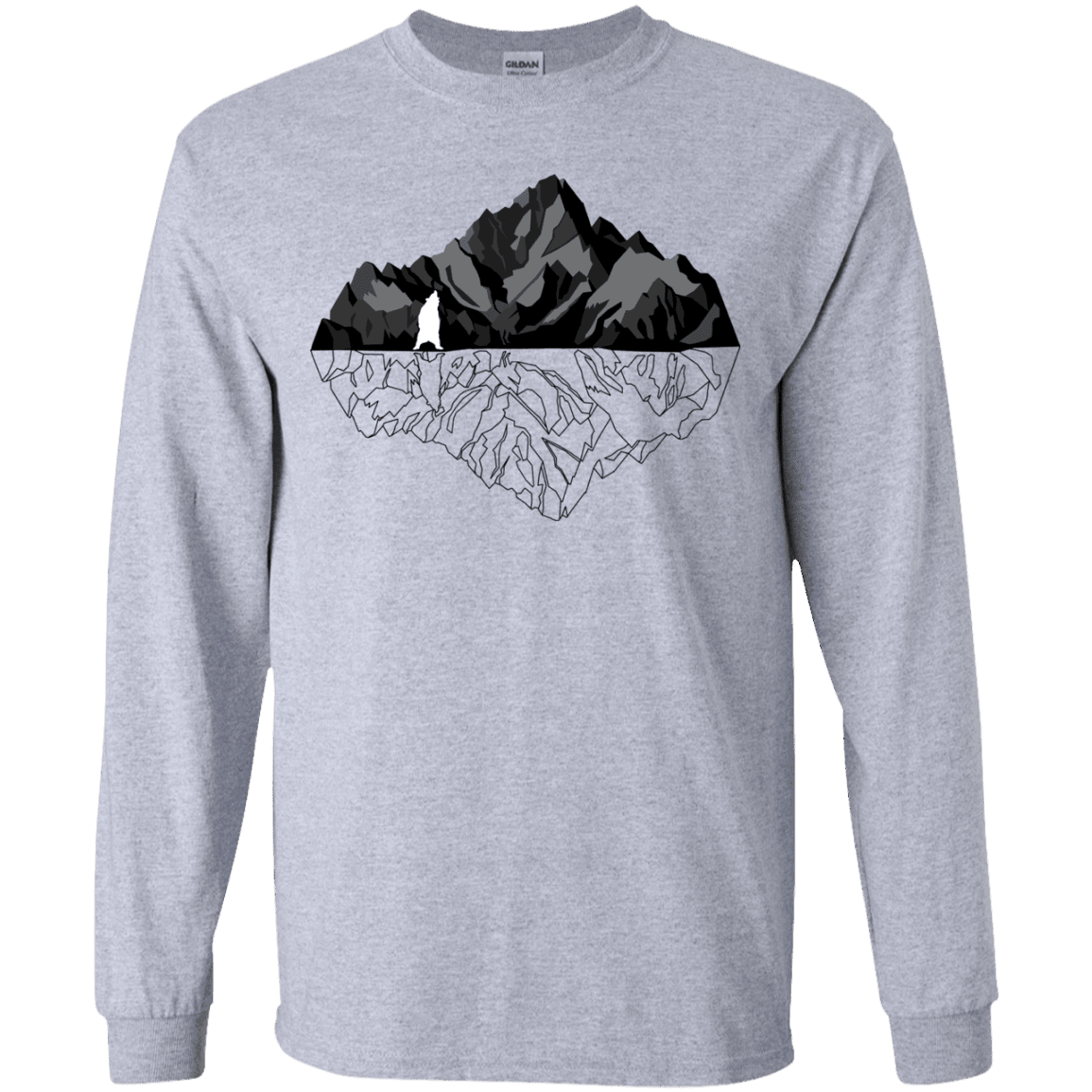 T-Shirts Sport Grey / YS Bear Reflection Youth Long Sleeve T-Shirt