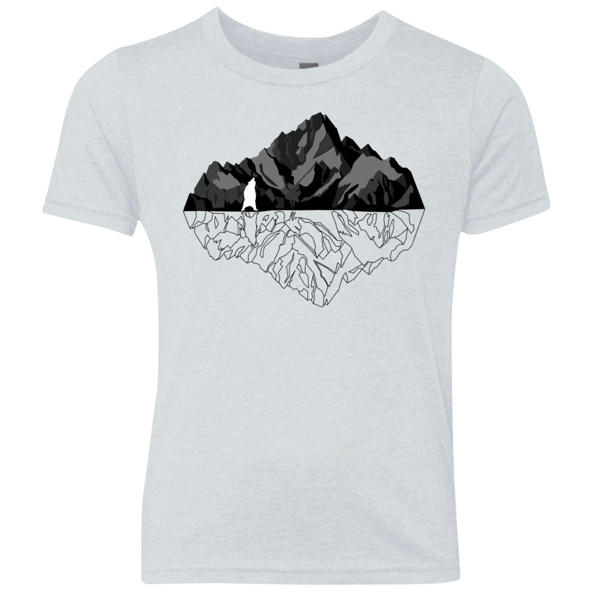 T-Shirts Heather White / YXS Bear Reflection Youth Triblend T-Shirt