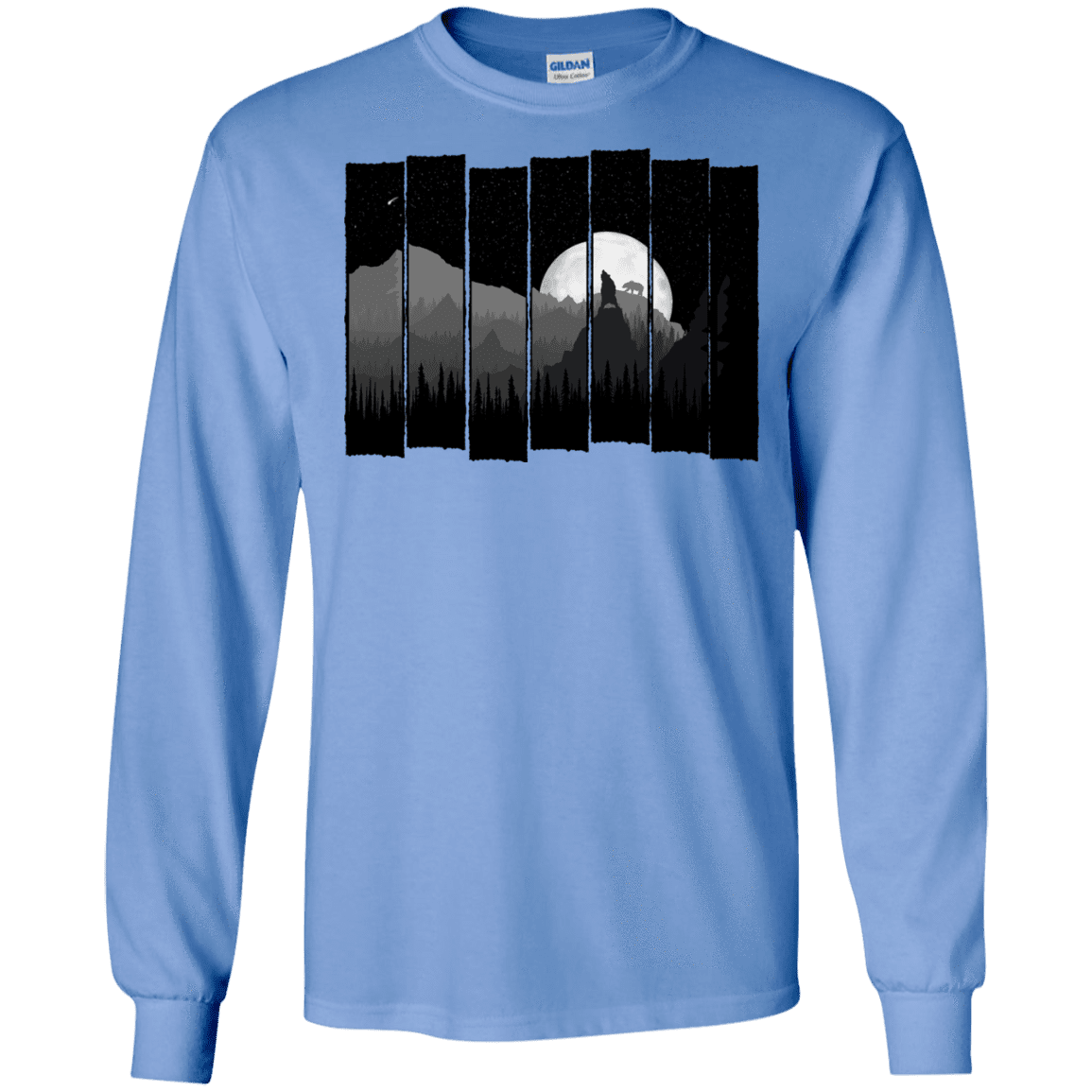 T-Shirts Carolina Blue / S Bear Slats Men's Long Sleeve T-Shirt