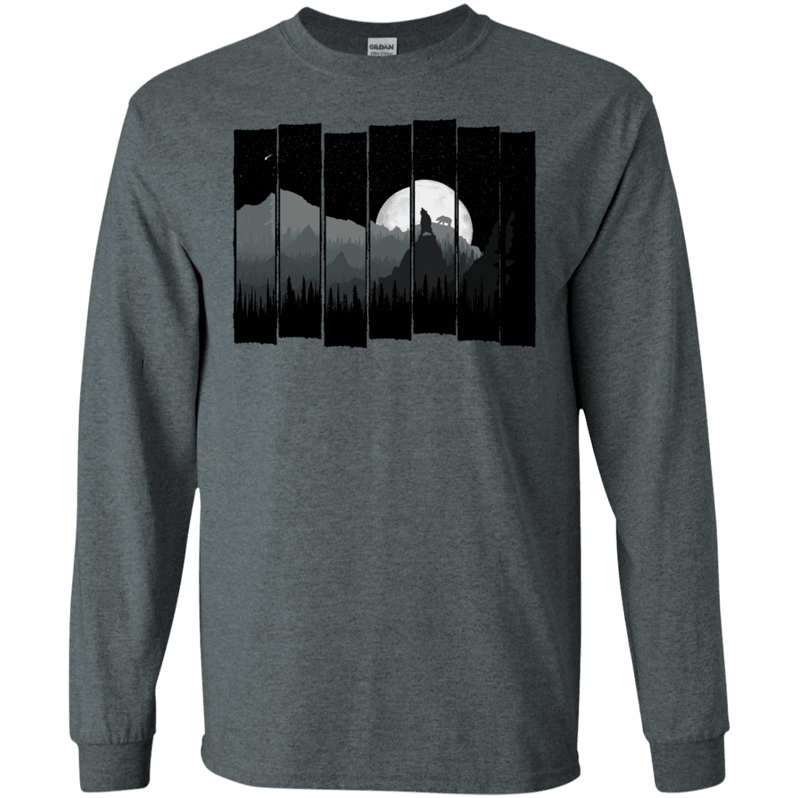 T-Shirts Dark Heather / S Bear Slats Men's Long Sleeve T-Shirt