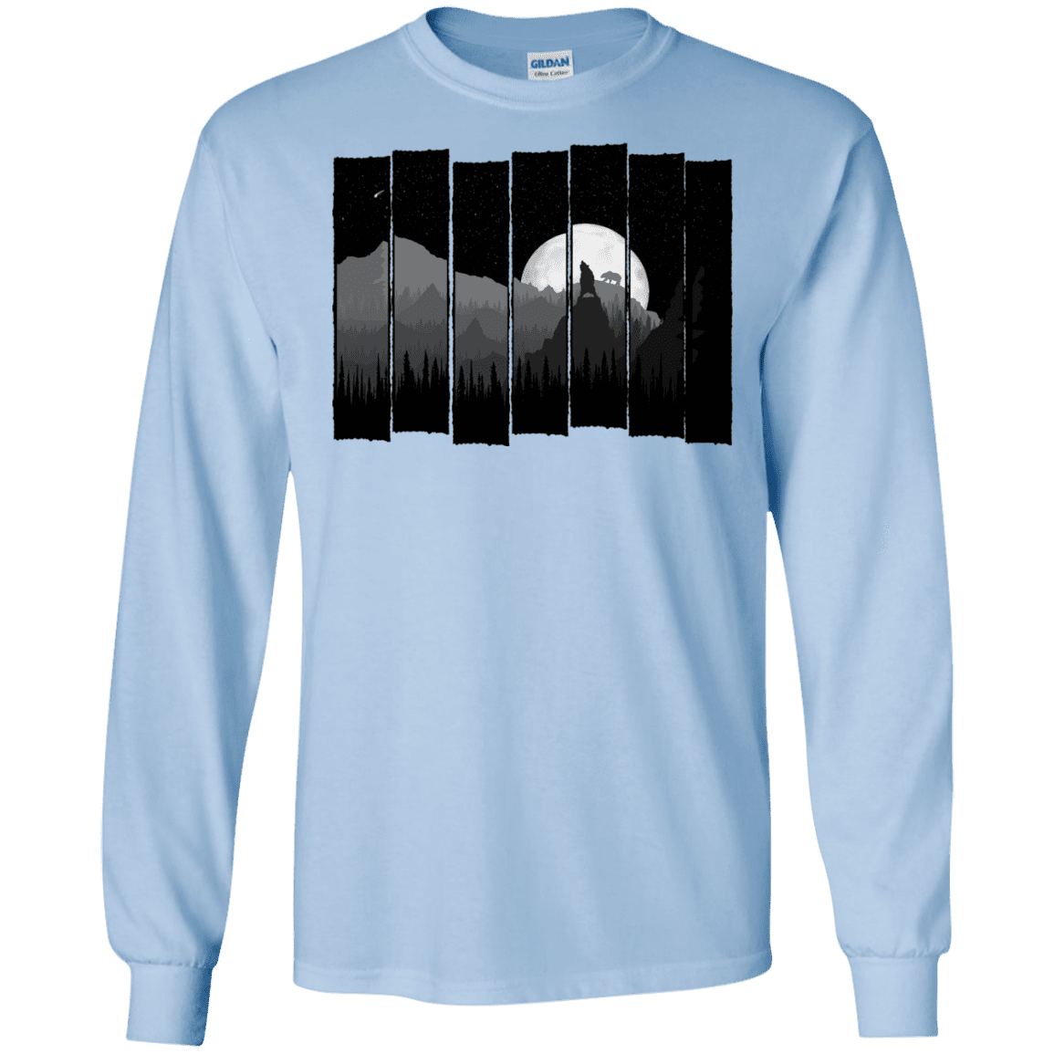 T-Shirts Light Blue / S Bear Slats Men's Long Sleeve T-Shirt