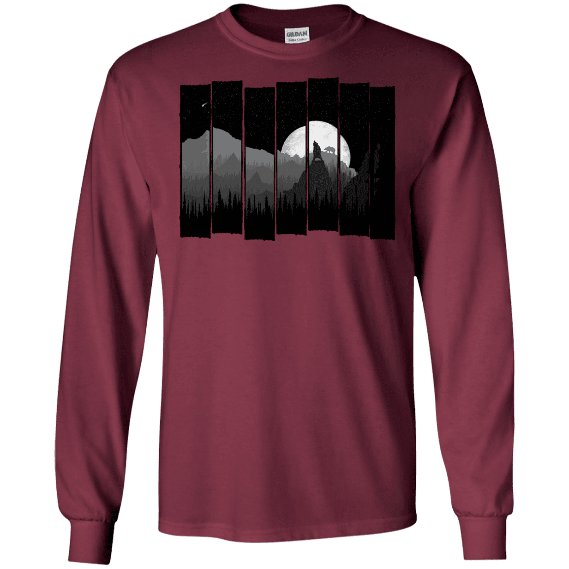 T-Shirts Maroon / S Bear Slats Men's Long Sleeve T-Shirt