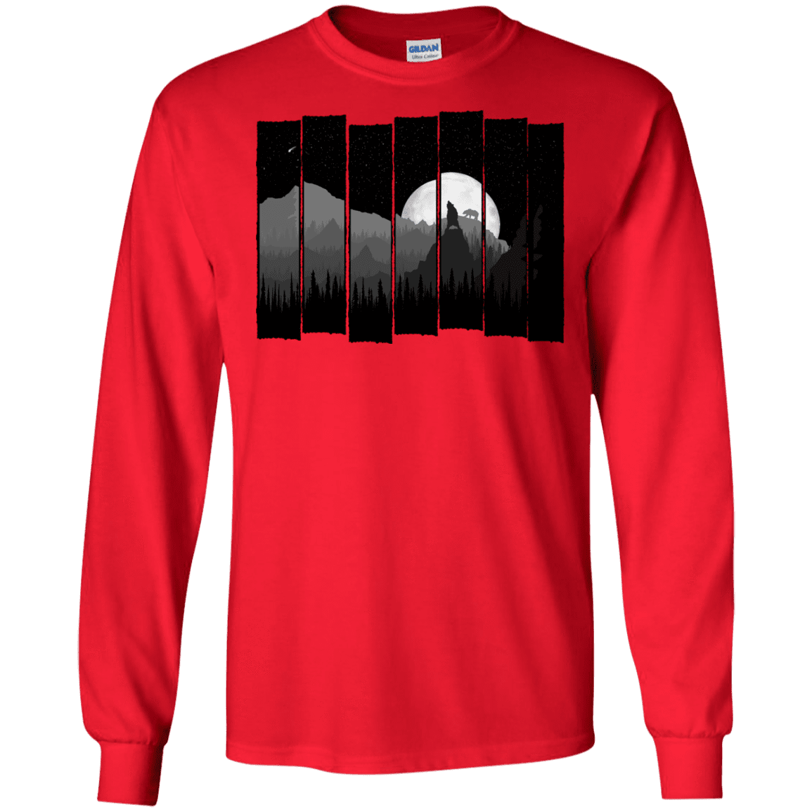 T-Shirts Red / S Bear Slats Men's Long Sleeve T-Shirt