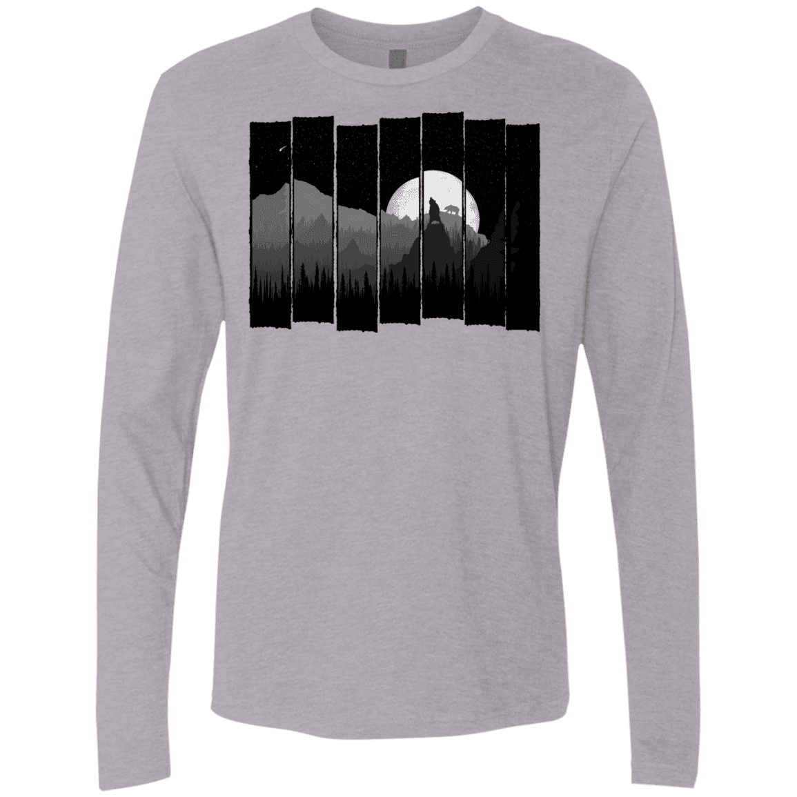 T-Shirts Heather Grey / S Bear Slats Men's Premium Long Sleeve