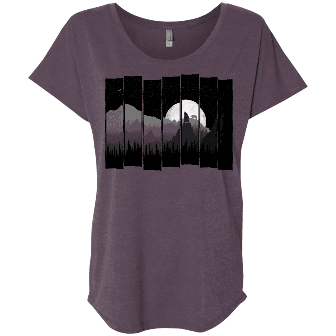 T-Shirts Vintage Purple / X-Small Bear Slats Triblend Dolman Sleeve