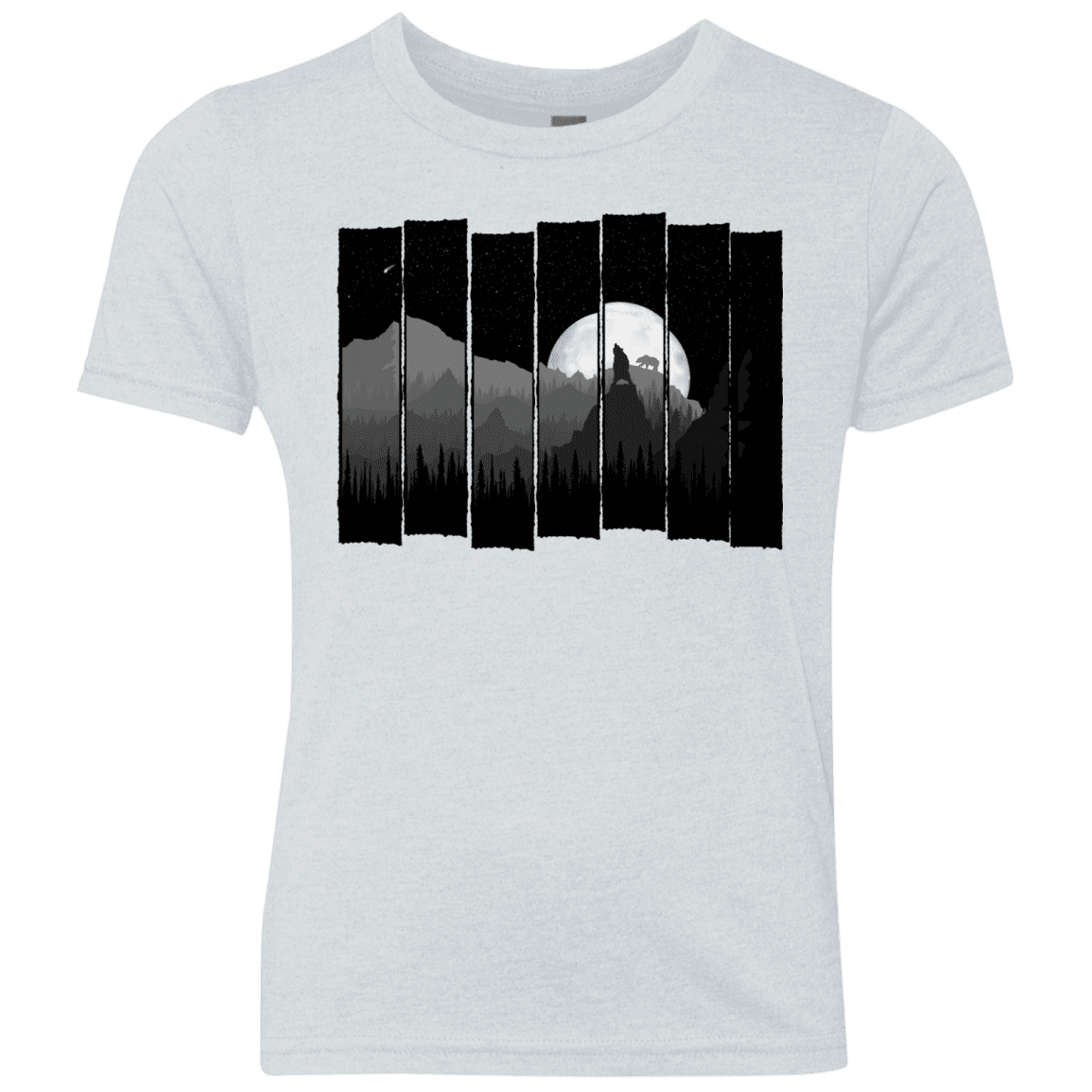 T-Shirts Heather White / YXS Bear Slats Youth Triblend T-Shirt