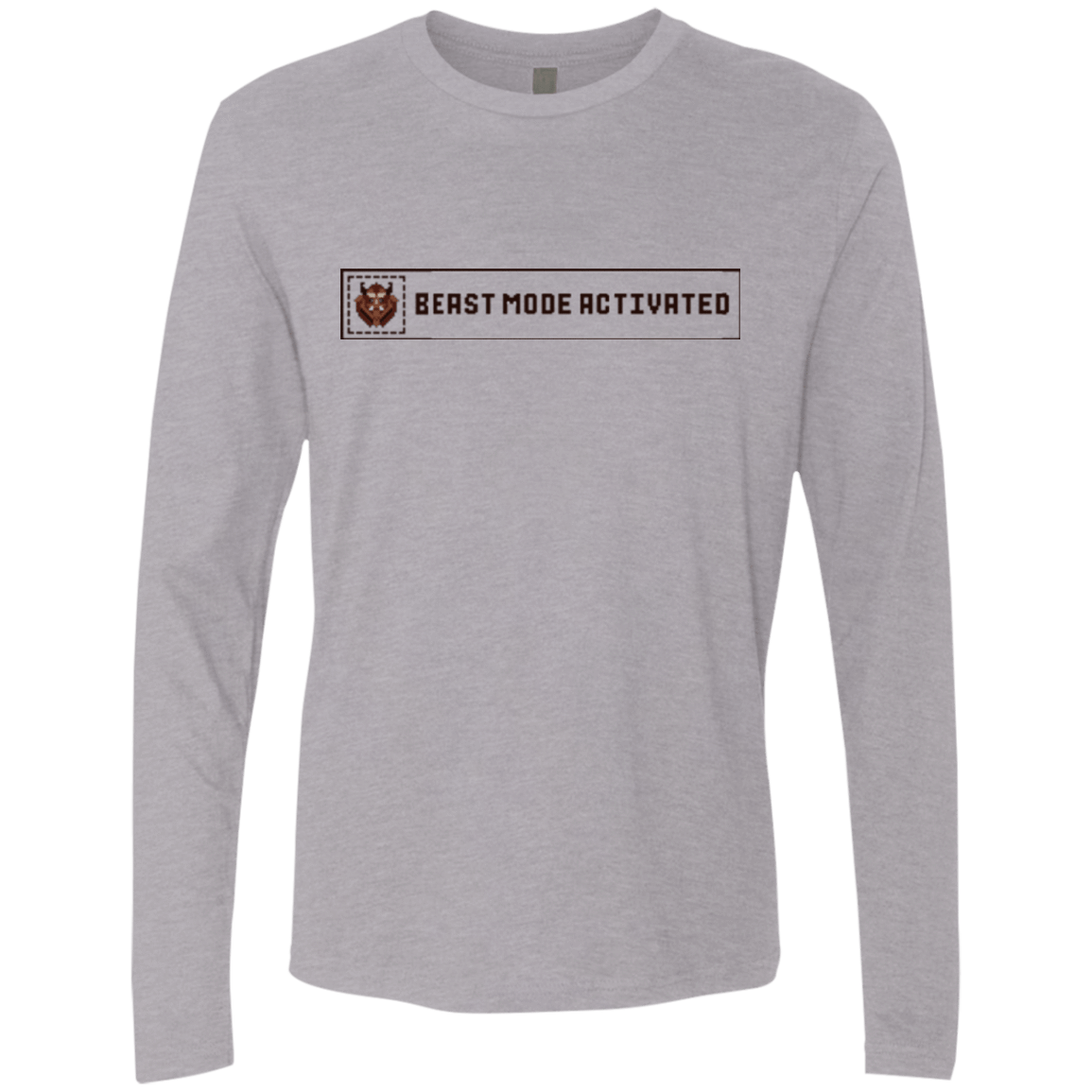 T-Shirts Heather Grey / Small Beast Mode Activated Men's Premium Long Sleeve