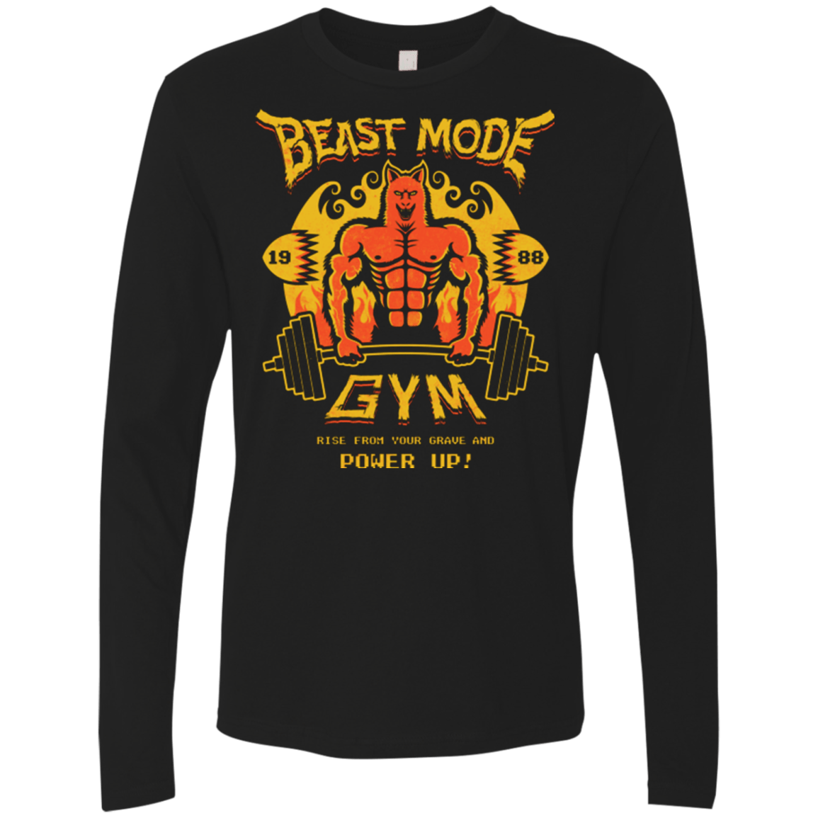 T-Shirts Black / Small Beast Mode Gym Men's Premium Long Sleeve