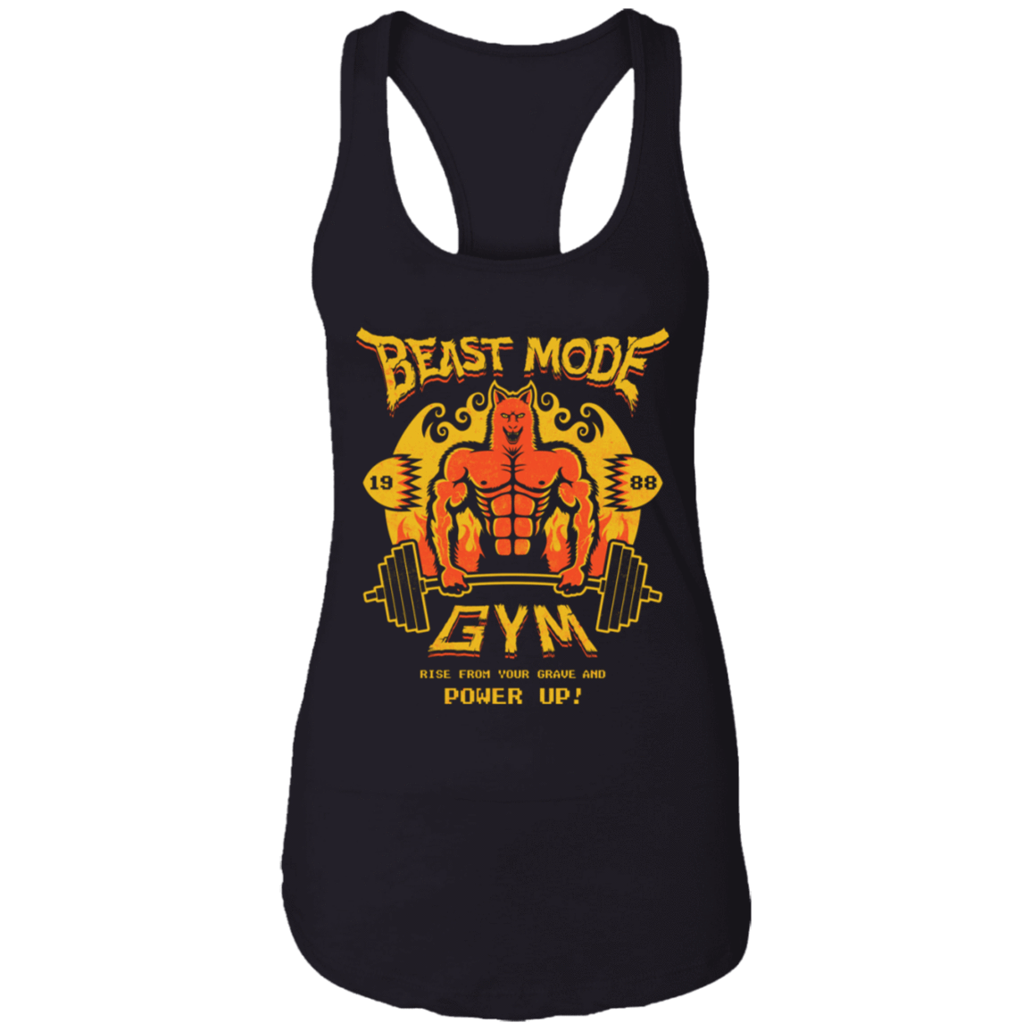 T-Shirts Black / X-Small Beast Mode Gym Women's Racerback Tank