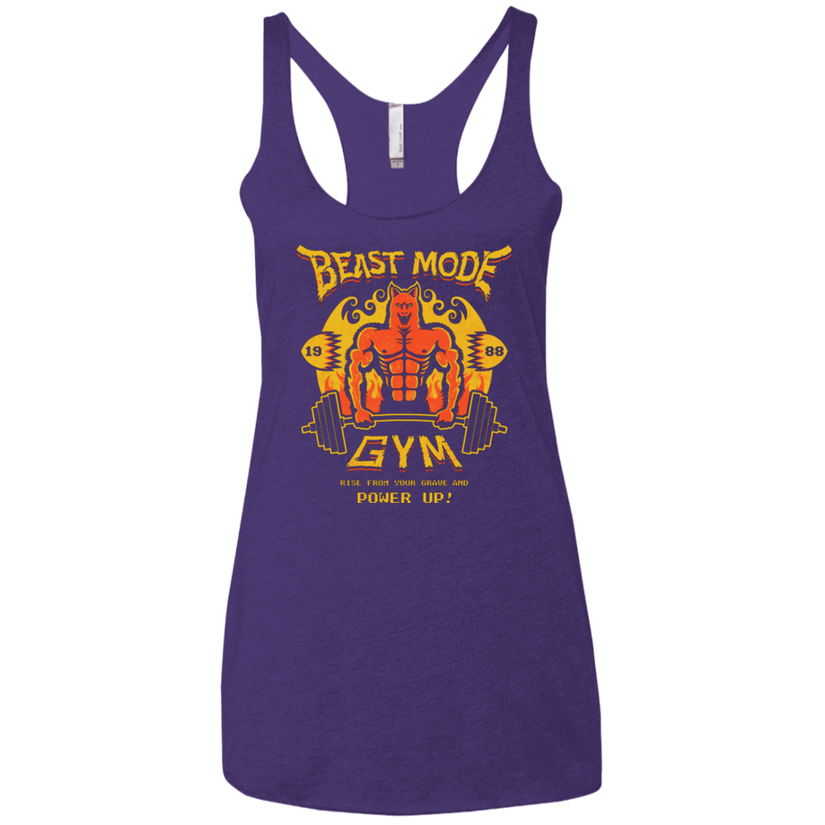 T-Shirts Purple / X-Small Beast Mode Gym Women's Triblend Racerback Tank