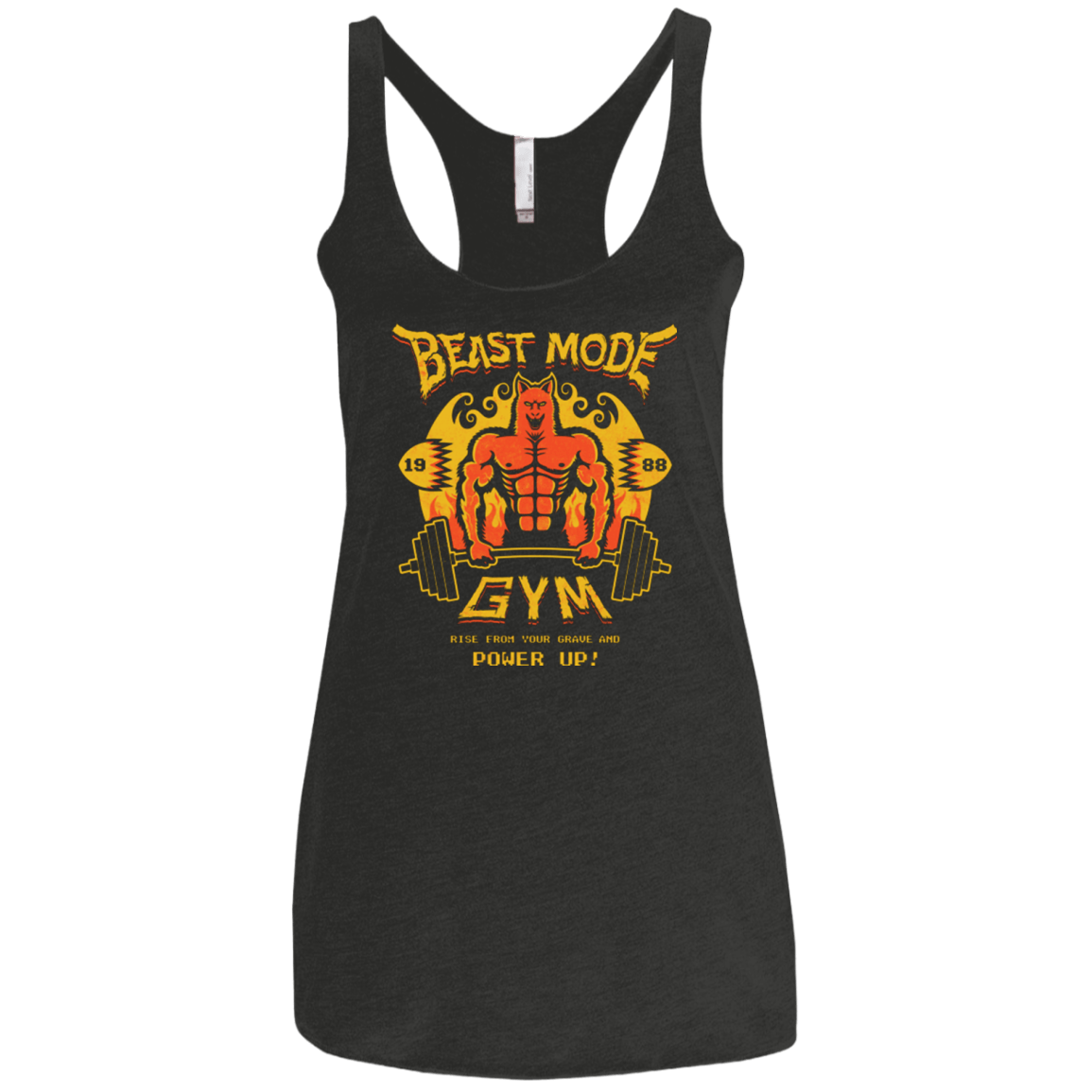 T-Shirts Vintage Black / X-Small Beast Mode Gym Women's Triblend Racerback Tank