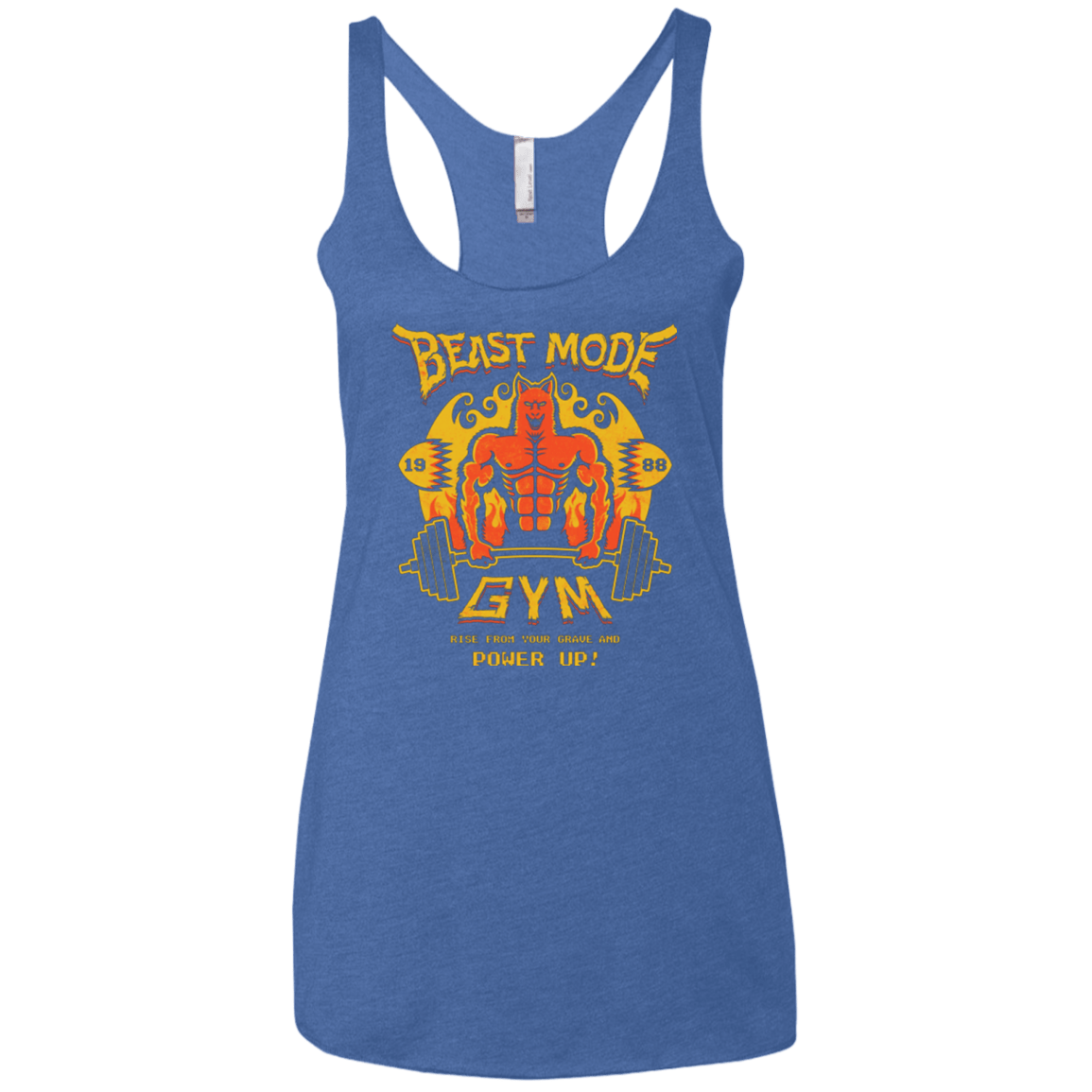 T-Shirts Vintage Royal / X-Small Beast Mode Gym Women's Triblend Racerback Tank