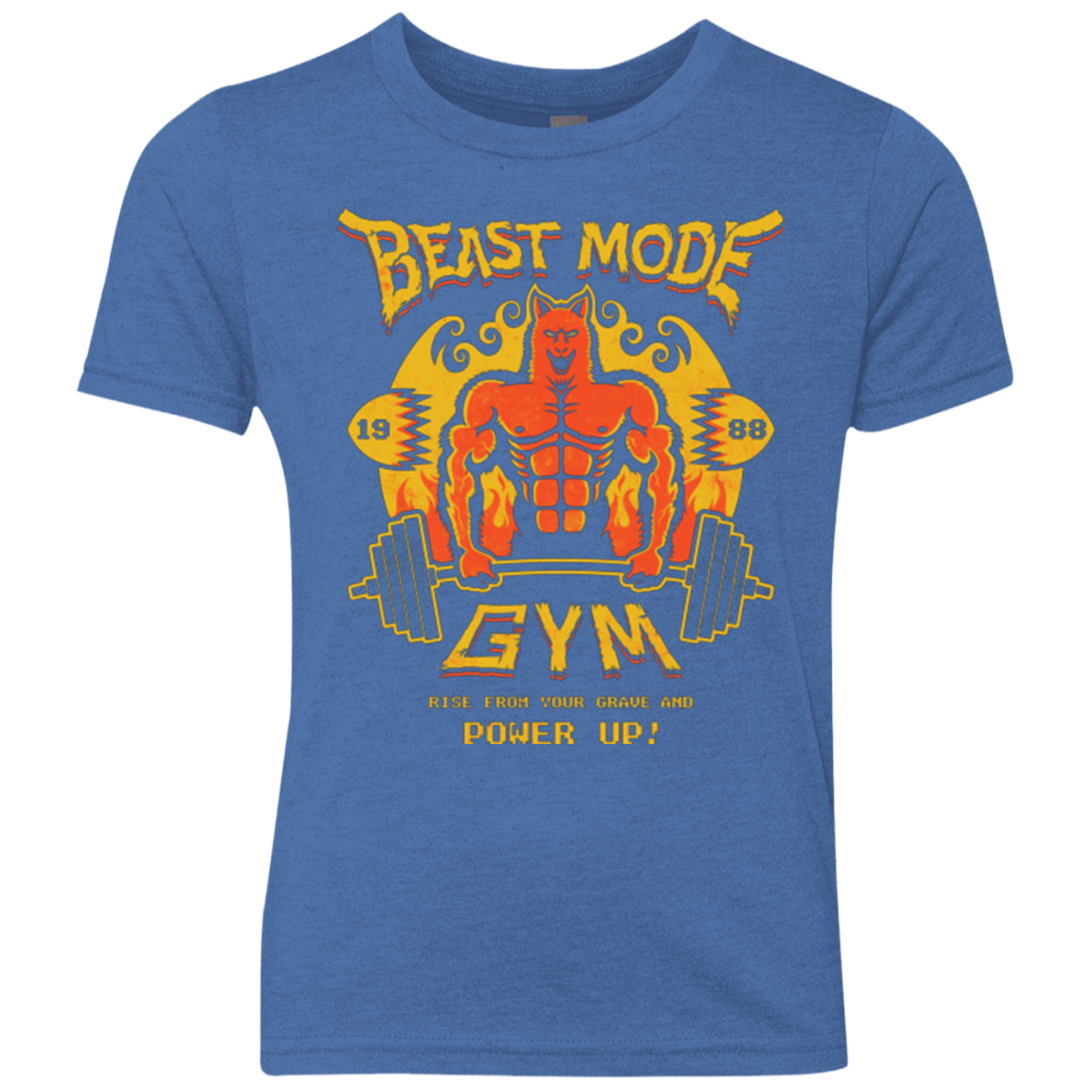 T-Shirts Vintage Royal / YXS Beast Mode Gym Youth Triblend T-Shirt