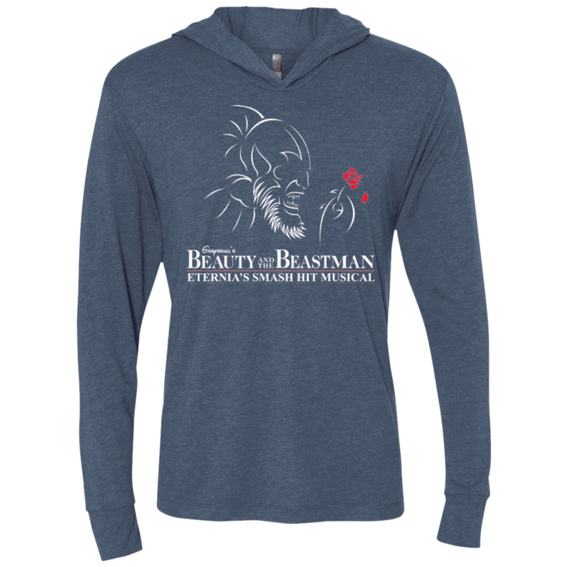 T-Shirts Indigo / X-Small Beauty and the Beastman Triblend Long Sleeve Hoodie Tee