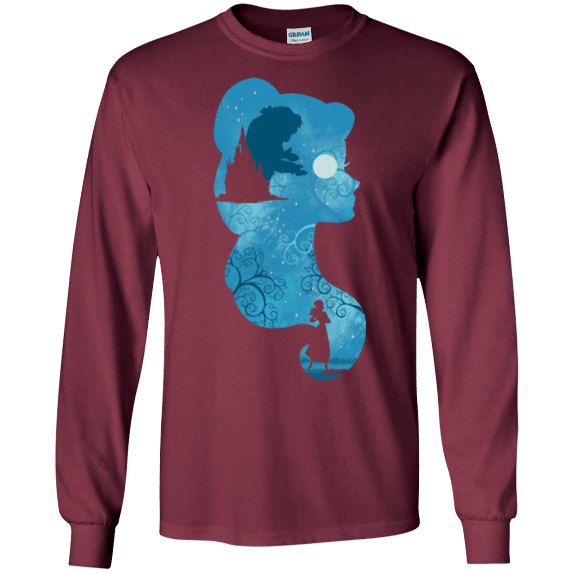 T-Shirts Maroon / S Beauty Portrait Men's Long Sleeve T-Shirt