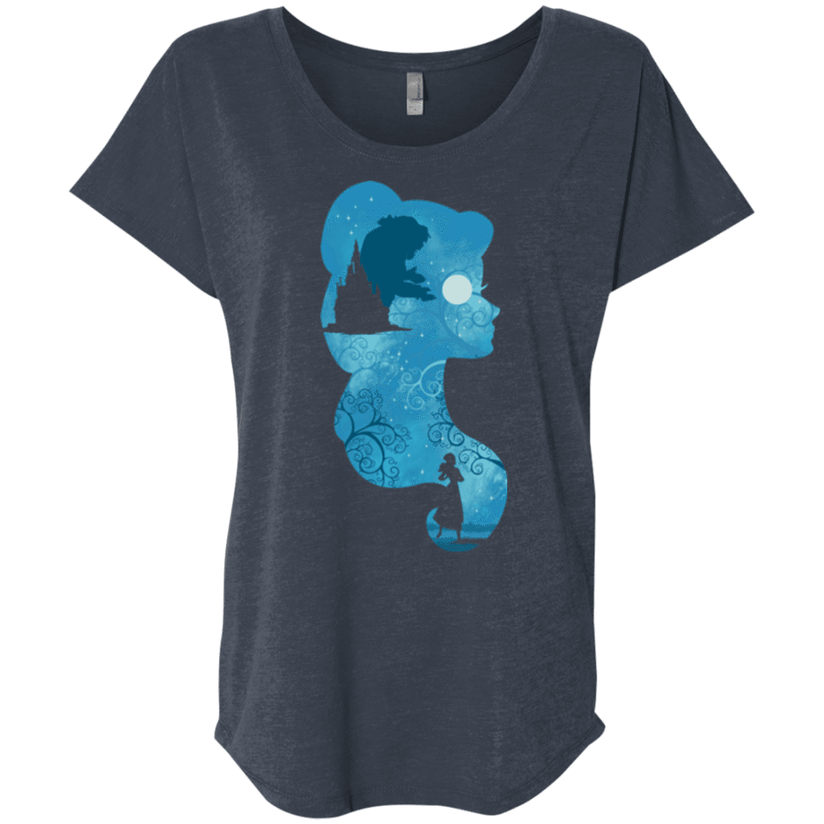 T-Shirts Vintage Navy / X-Small Beauty Portrait Triblend Dolman Sleeve