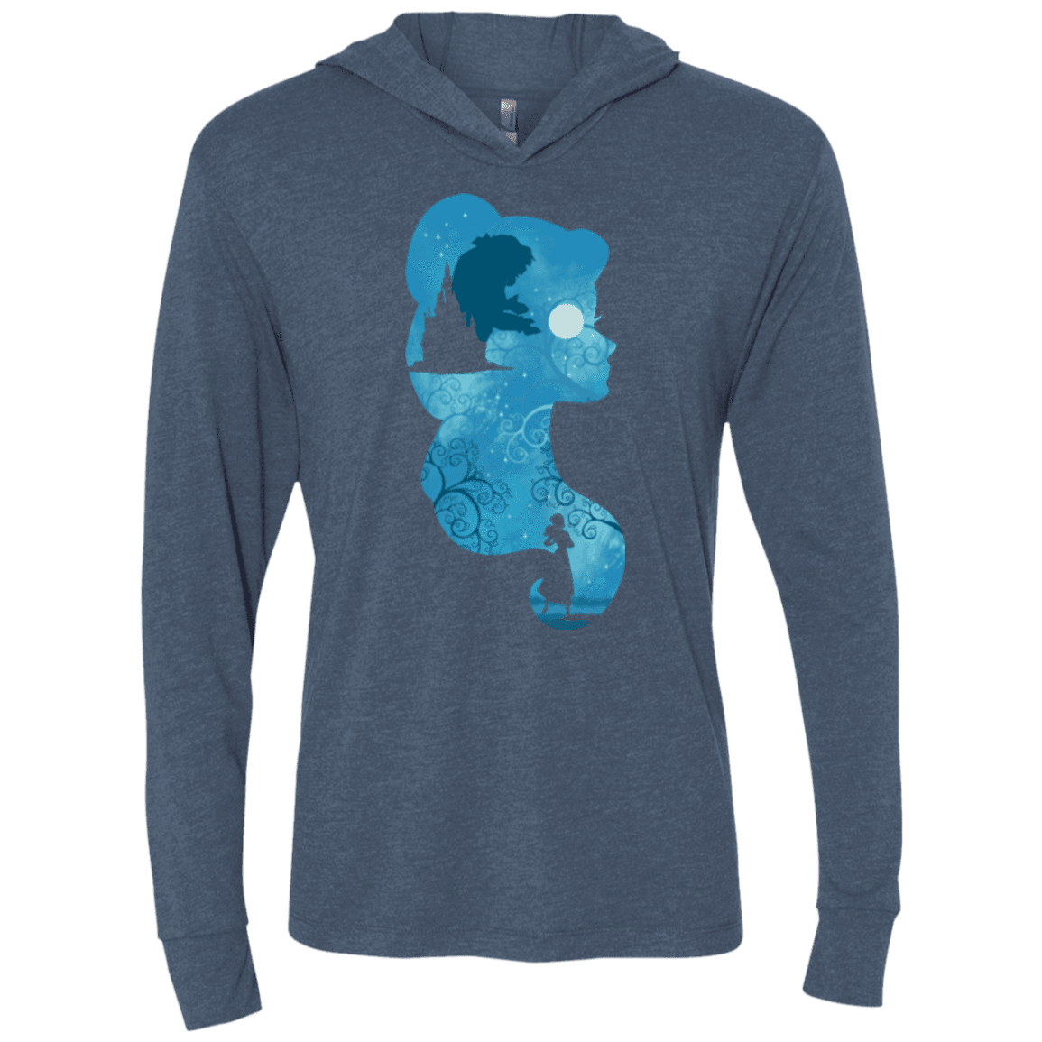 T-Shirts Indigo / X-Small Beauty Portrait Triblend Long Sleeve Hoodie Tee