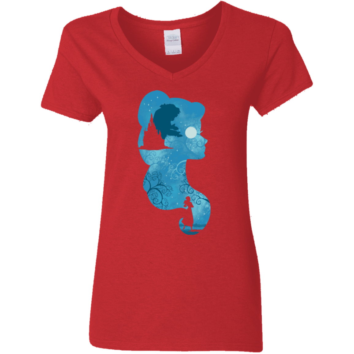 T-Shirts Red / S Beauty Portrait Women's V-Neck T-Shirt
