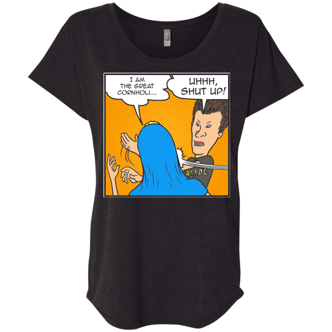 T-Shirts Vintage Black / X-Small Beavis Butthead Slap Triblend Dolman Sleeve