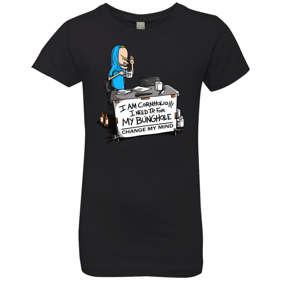 T-Shirts Black / YXS Beavis Change My Mind Girls Premium T-Shirt