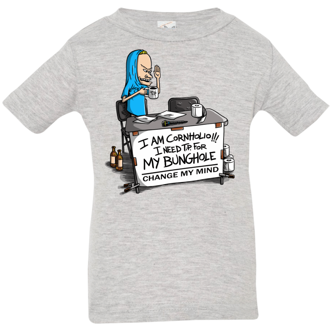 T-Shirts Heather Grey / 6 Months Beavis Change My Mind Infant Premium T-Shirt