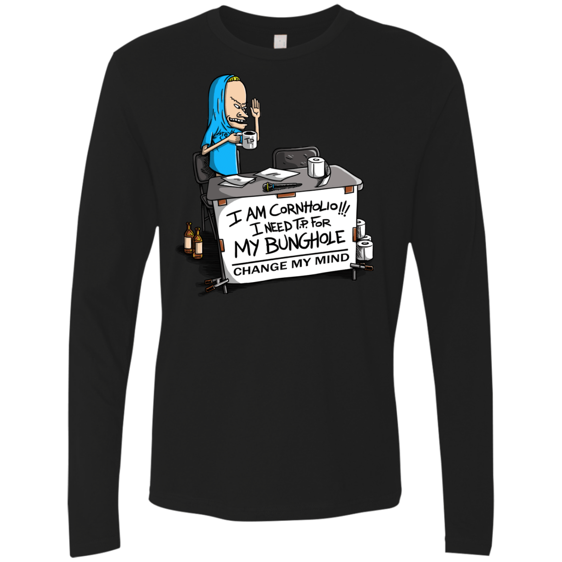 Beavis Change My Mind Men's Premium Long Sleeve