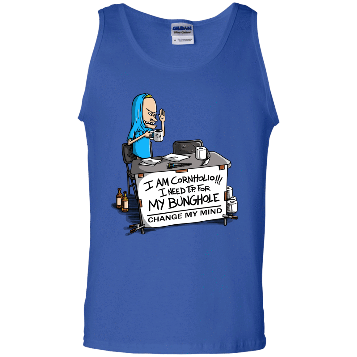 T-Shirts Royal / S Beavis Change My Mind Men's Tank Top