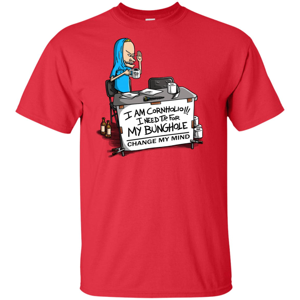 T-Shirts Red / XLT Beavis Change My Mind Tall T-Shirt