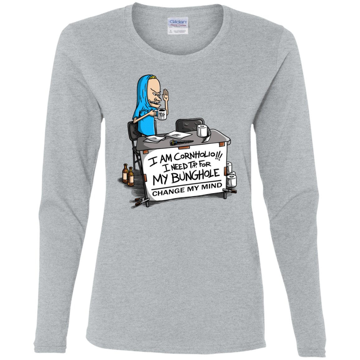 T-Shirts Sport Grey / S Beavis Change My Mind Women's Long Sleeve T-Shirt