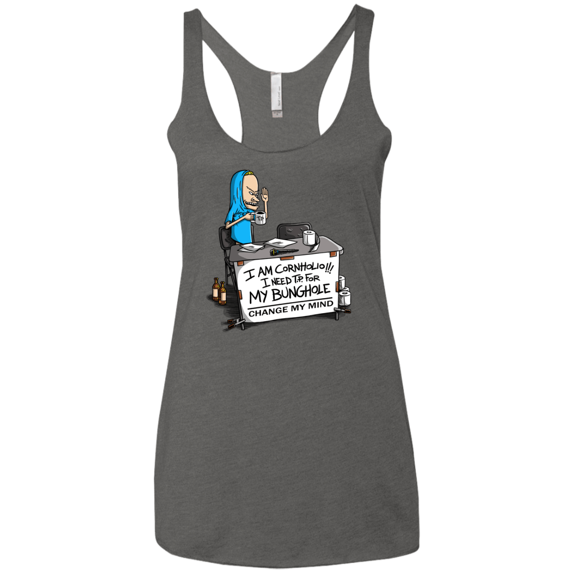 Beavis Change My Mind Women's Triblend Racerback Tank