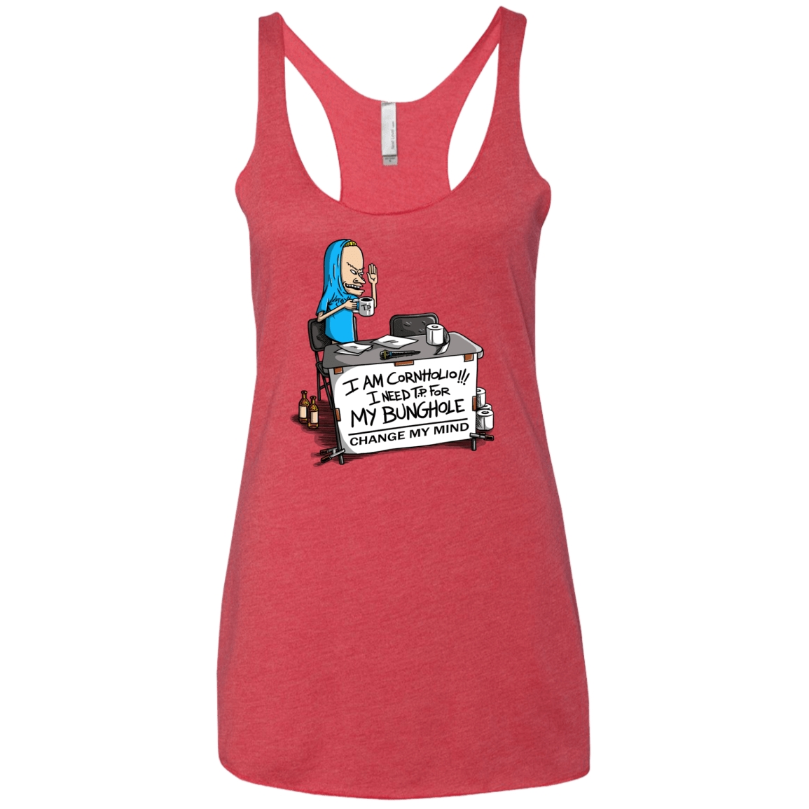 Beavis Change My Mind Women's Triblend Racerback Tank