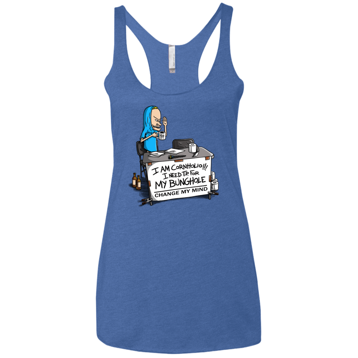 T-Shirts Vintage Royal / X-Small Beavis Change My Mind Women's Triblend Racerback Tank
