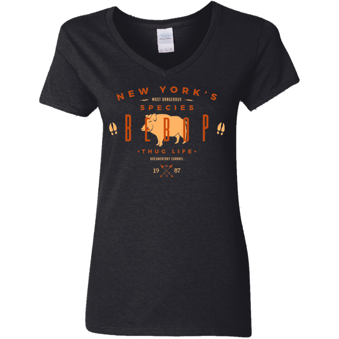 T-Shirts Black / S BEBOP Women's V-Neck T-Shirt