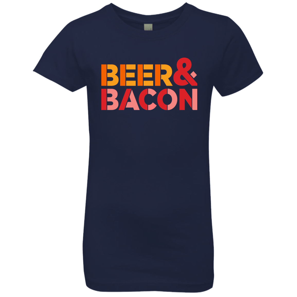 T-Shirts Midnight Navy / YXS Beer And Bacon Girls Premium T-Shirt