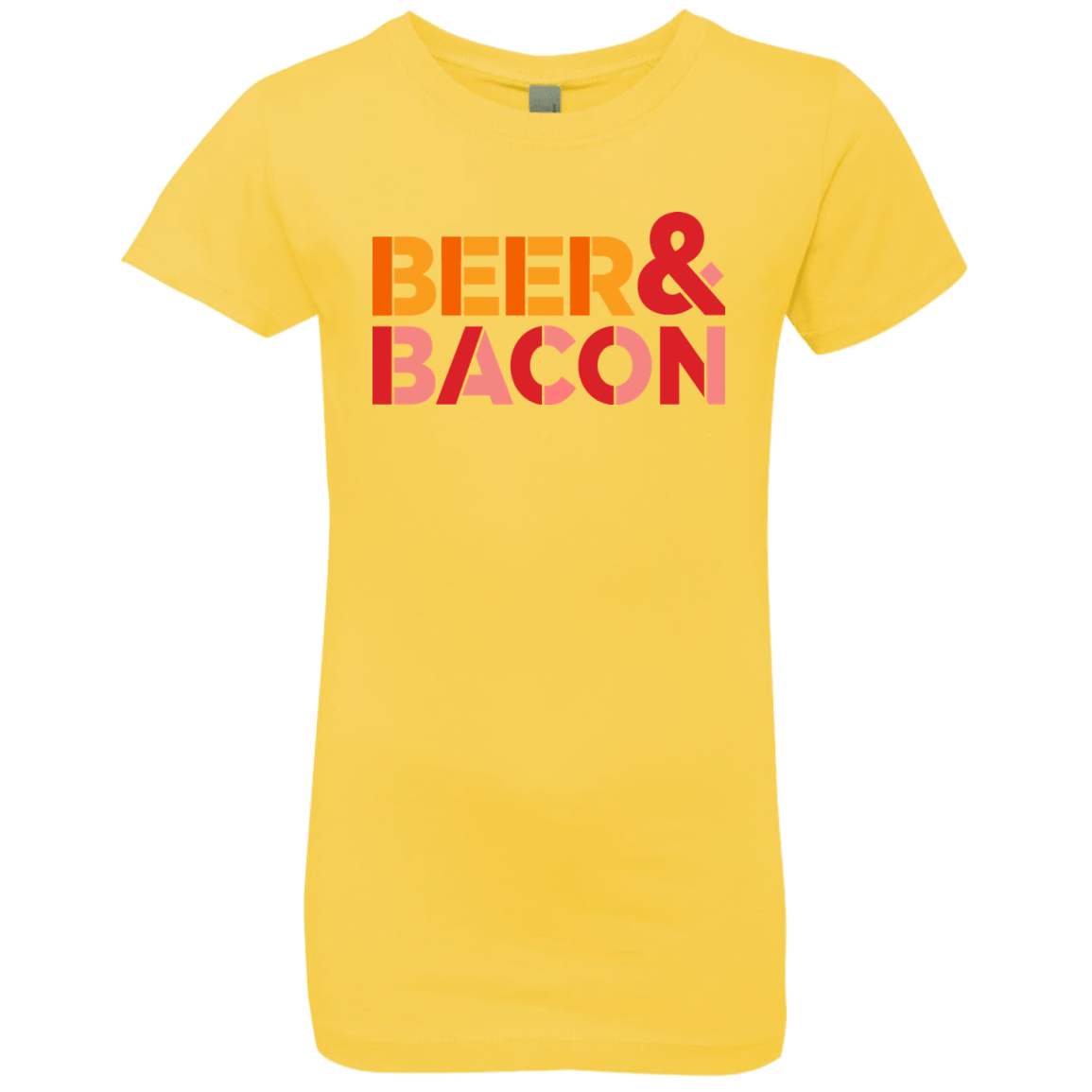 T-Shirts Vibrant Yellow / YXS Beer And Bacon Girls Premium T-Shirt