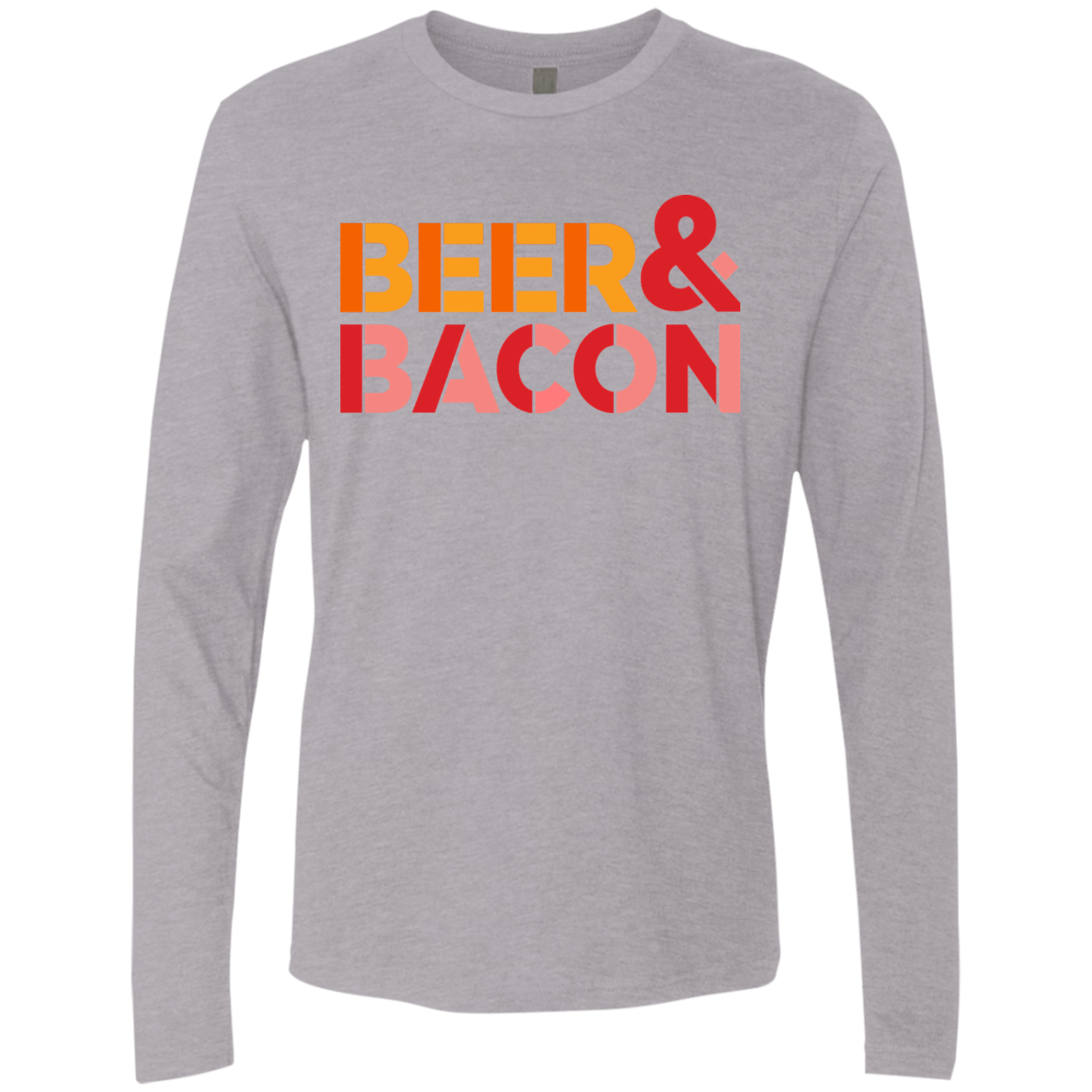 T-Shirts Heather Grey / Small Beer And Bacon Men's Premium Long Sleeve