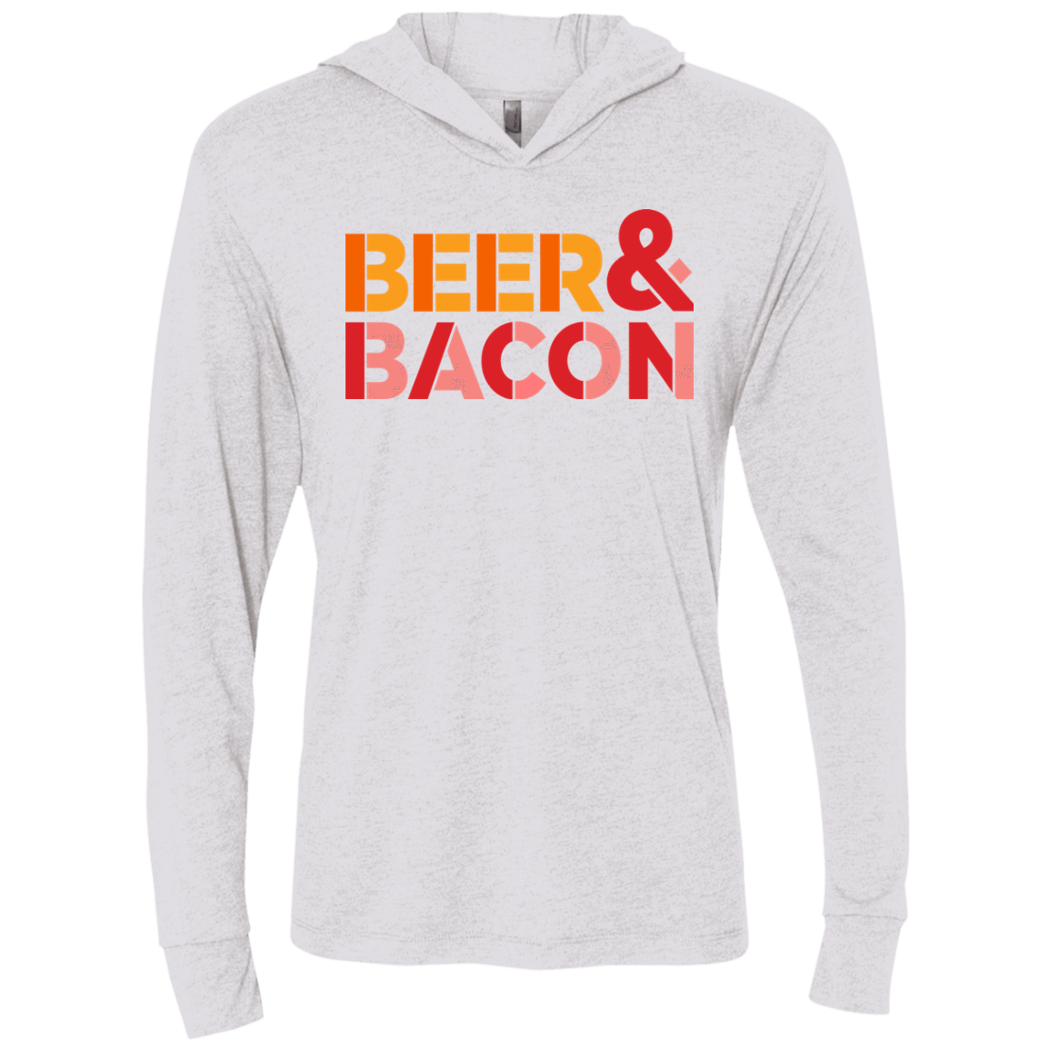 T-Shirts Heather White / X-Small Beer And Bacon Triblend Long Sleeve Hoodie Tee