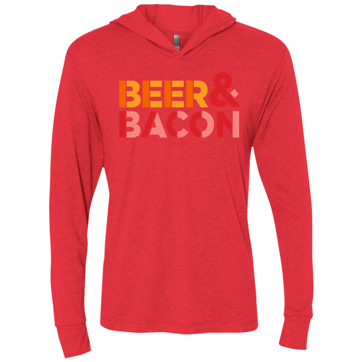 T-Shirts Vintage Red / X-Small Beer And Bacon Triblend Long Sleeve Hoodie Tee