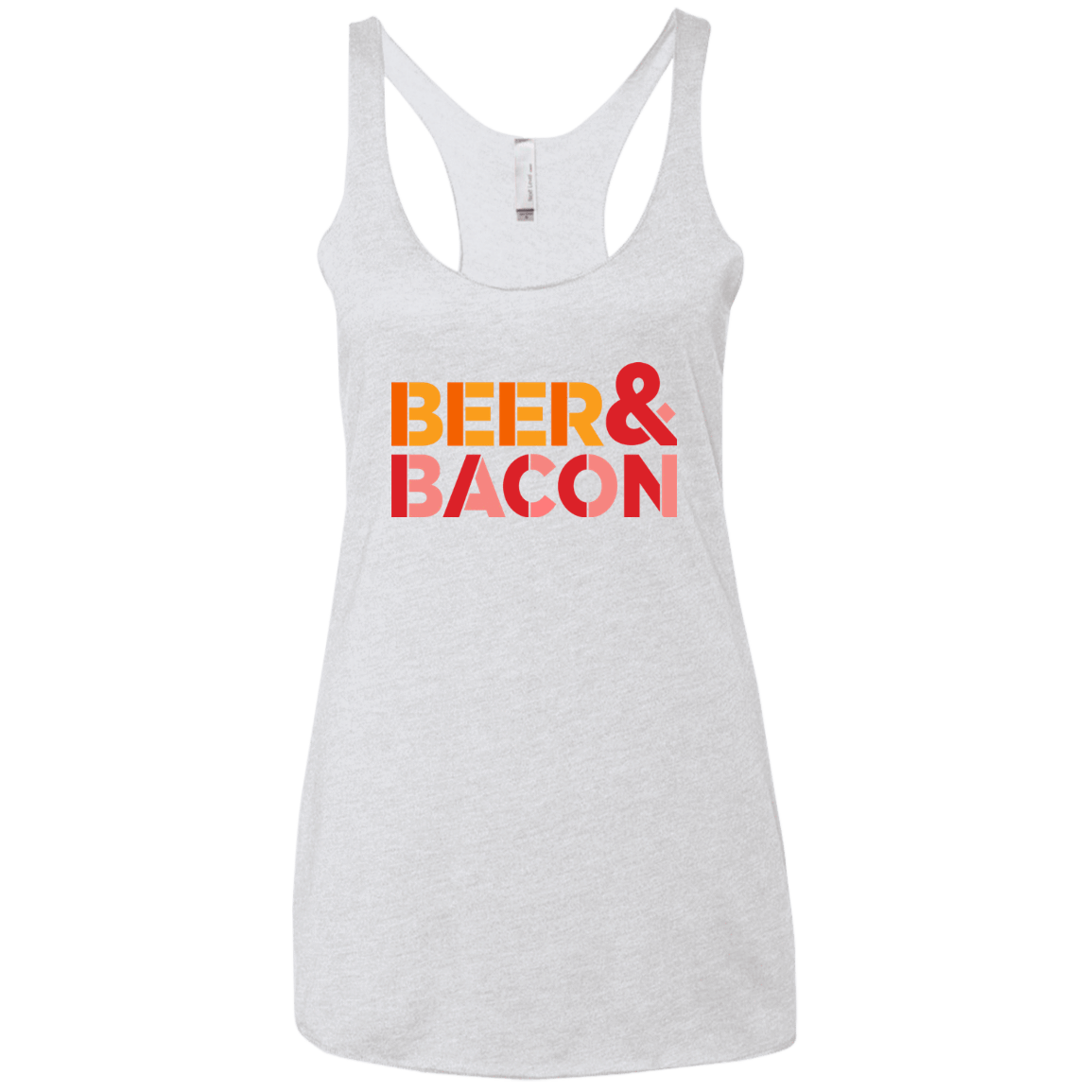T-Shirts Heather White / X-Small Beer And Bacon Women's Triblend Racerback Tank