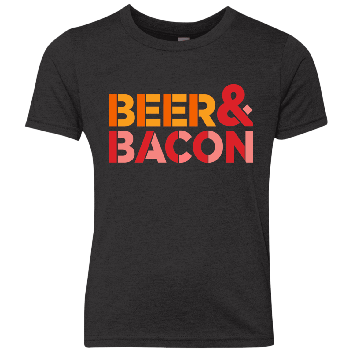 T-Shirts Vintage Black / YXS Beer And Bacon Youth Triblend T-Shirt