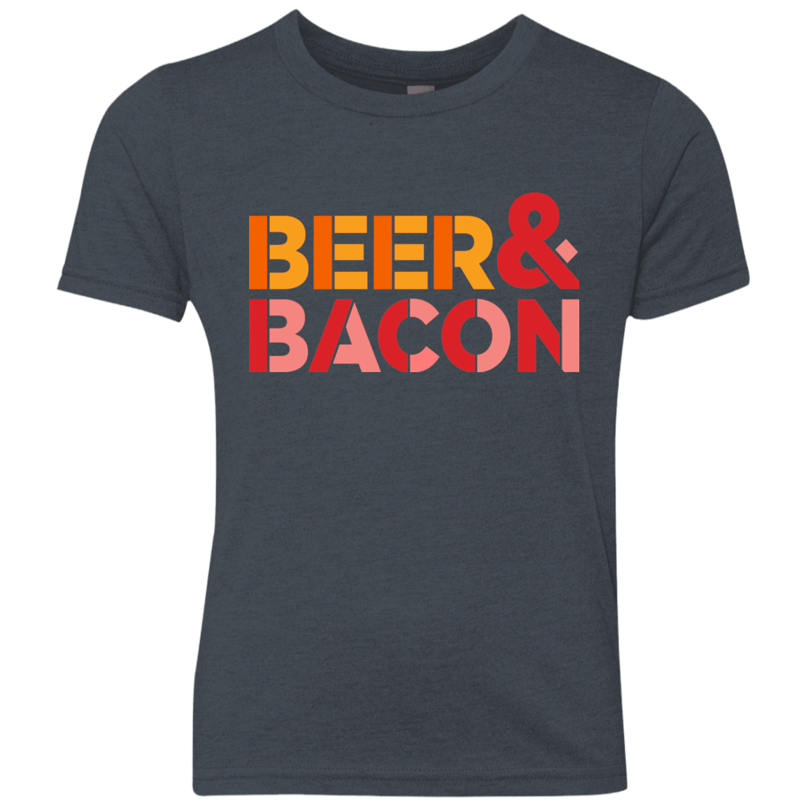 T-Shirts Vintage Navy / YXS Beer And Bacon Youth Triblend T-Shirt