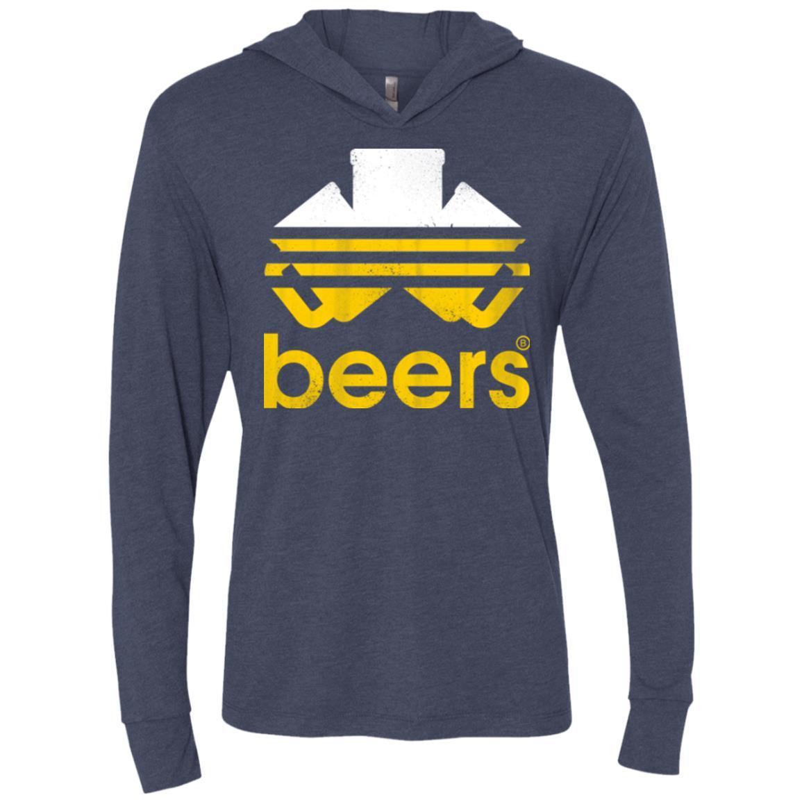 T-Shirts Vintage Navy / X-Small Beers Triblend Long Sleeve Hoodie Tee