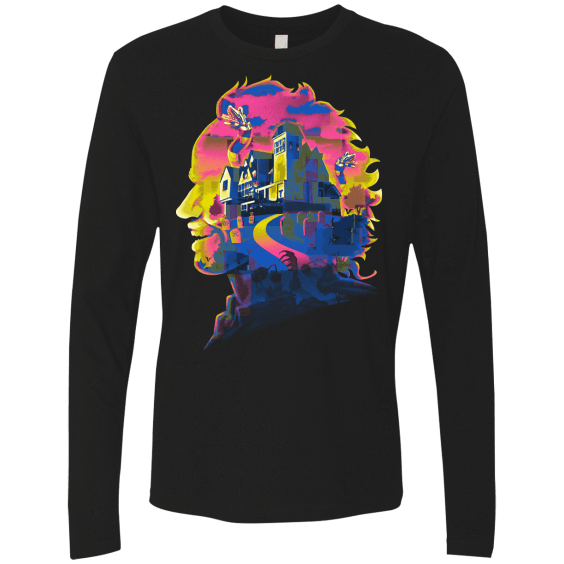 T-Shirts Black / S Beetlejuice Silhouette Men's Premium Long Sleeve