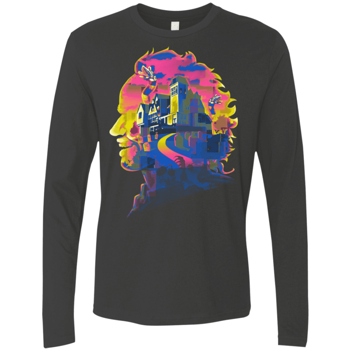 T-Shirts Heavy Metal / S Beetlejuice Silhouette Men's Premium Long Sleeve