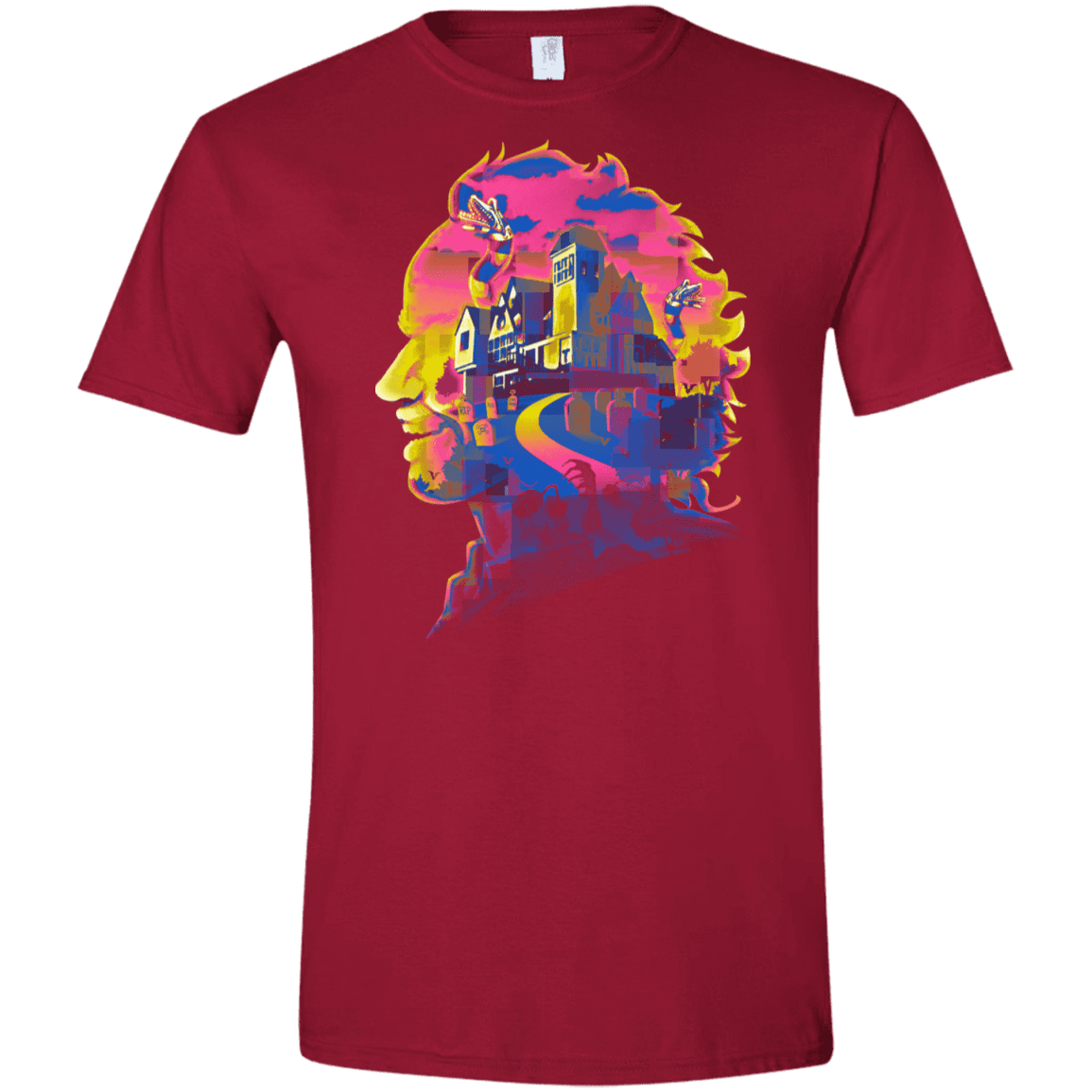 T-Shirts Cardinal Red / S Beetlejuice Silhouette Men's Semi-Fitted Softstyle